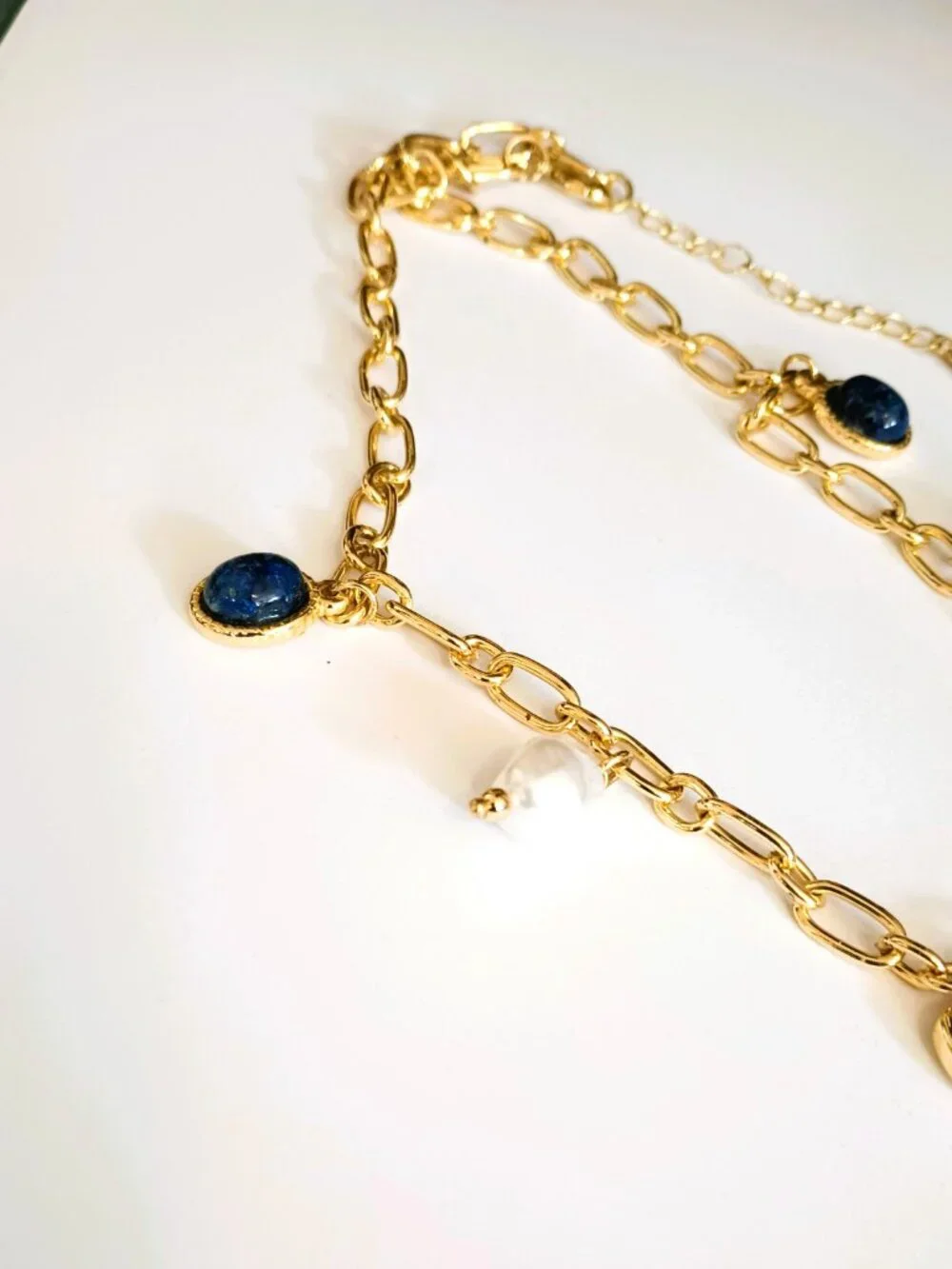 Willow Porcelain Gold Tone Necklace 19